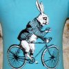 Alice in Wonderland's White Rabbit on a Bike T Shirt from darkcycleclothing.jpg